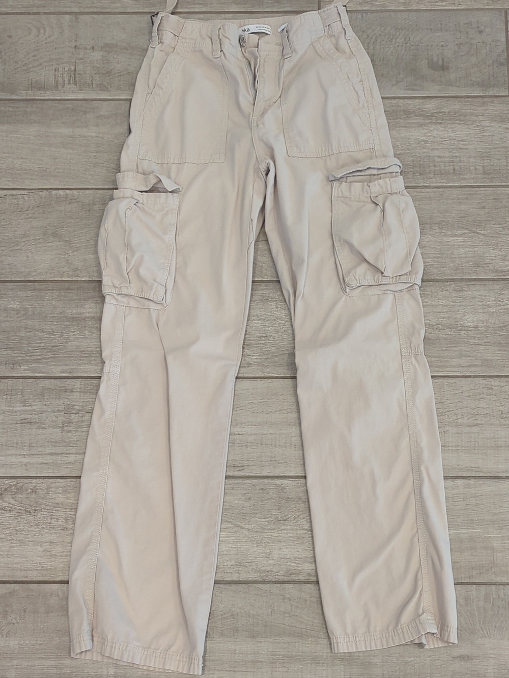 Bershka Light Beige Utility Cargo Pants